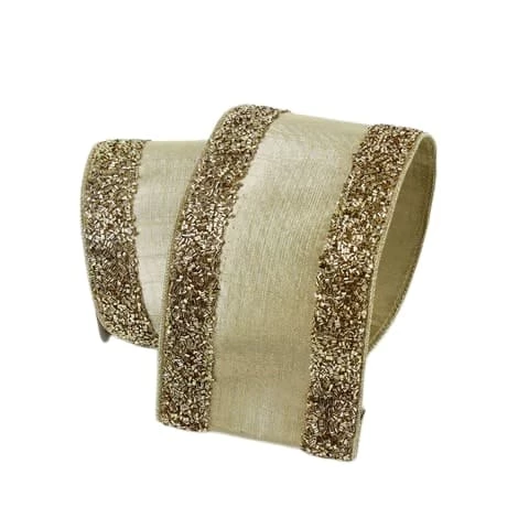 Wholesale β€οΈ The π Christmas Palace 4" X 10YD GOLD TINSEL BORDER RIBBON Ribbon & Bows π 1 The Christmas Palace 4" X 10YD GOLD TINSEL BORDER RIBBON Ribbon & Bows