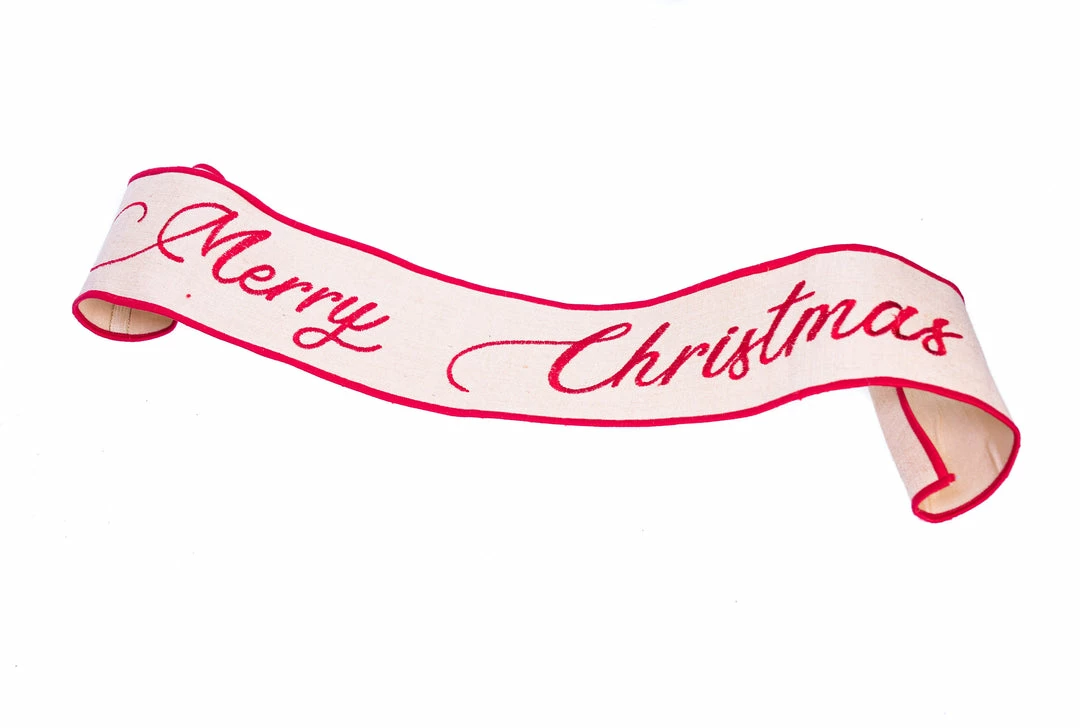 Deals π€© The π Christmas Palace 4" X 3 FT BURLAP "MERRY π Christmas" BANNER RIBBON Ribbon & Bows π 1 The Christmas Palace 4" X 3 FT BURLAP "MERRY CHRISTMAS" BANNER RIBBON Ribbon & Bows