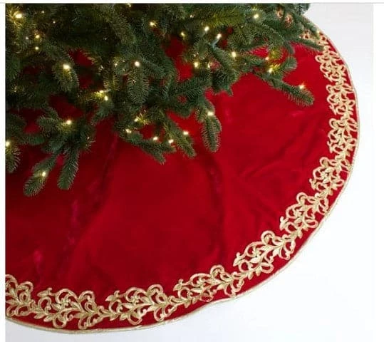 Buy π The π Christmas Palace 60" RED & GOLD ROYAL EMBROIDERY TREE π SKIRT π SKIRTs & Stockings π 1 The Christmas Palace 60" RED & GOLD ROYAL EMBROIDERY TREE SKIRT Skirts & Stockings
