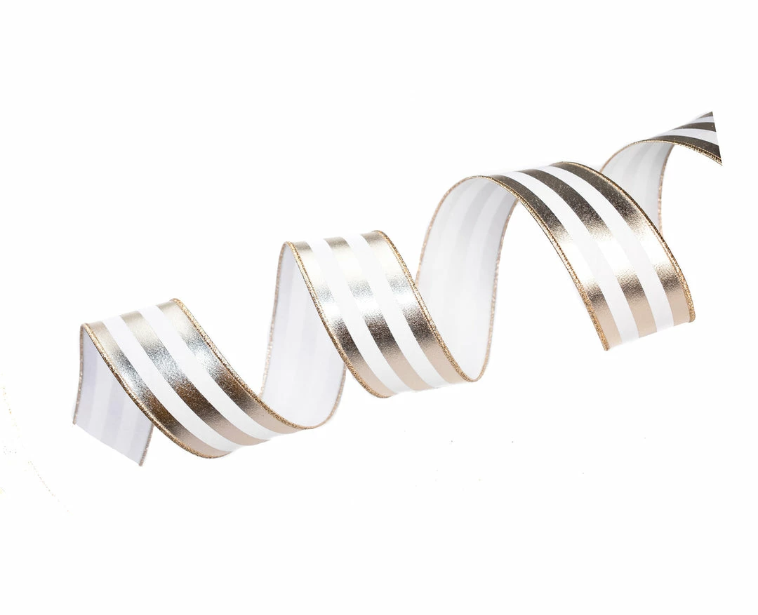 Discount βοΈ The π Christmas Palace Ribbon & Bows 2.5" X 10YD PLATINUM STRIPED FOIL RIBBON π 1 The Christmas Palace Ribbon & Bows 2.5" X 10YD PLATINUM STRIPED FOIL RIBBON