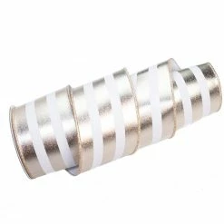 The Christmas Palace Ribbon & Bows 4" X 10YD PLATINUM FOIL STRIPED RIBBON