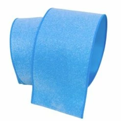 The Christmas Palace 2.5 "X 10YD TURQUOISE BLUE SUGAR CANDY RIBBON Ribbon & Bows