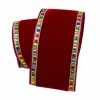 The Christmas Palace 4" X 5YD CHRISTMAS RED COLORFUL GEMS RIBBON Ribbon & Bows