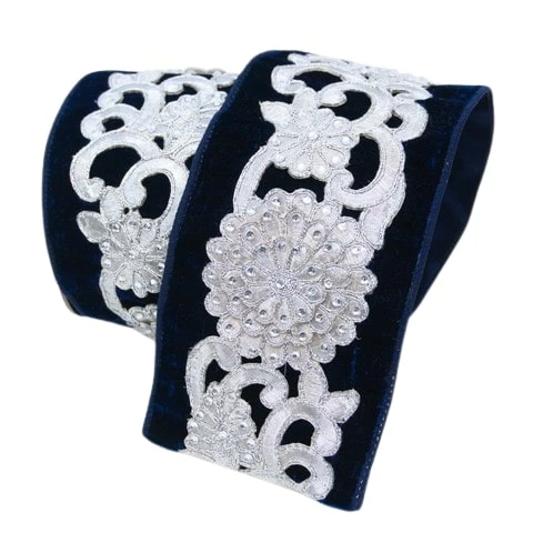 Brand new π The π Christmas Palace All About The Blues 4" X 5YD NAVY FLORAL LACE RIBBON β€οΈ 1 The Christmas Palace All About The Blues 4" X 5YD NAVY FLORAL LACE RIBBON