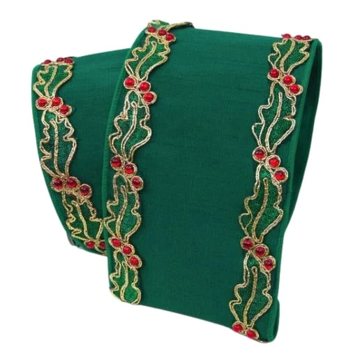 Flash Sale β¨ The π Christmas Palace 4" X 10YD GREEN HOLLY BORDERED RIBBON π 1 The Christmas Palace 4" X 10YD GREEN HOLLY BORDERED RIBBON