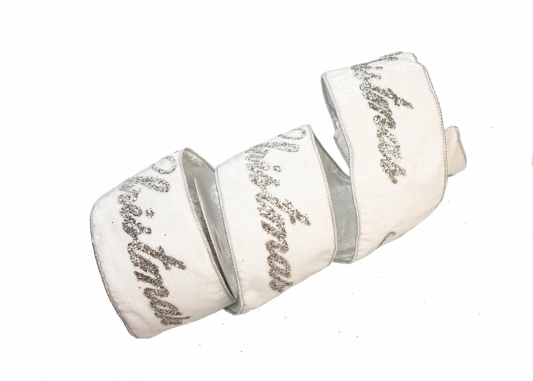 Best reviews of β€οΈ The π Christmas Palace Ribbon & Bows 4" X 5YD WHITE VELVET MERRY π Christmas RIBBON π₯ 3 The Christmas Palace Ribbon & Bows 4" X 5YD WHITE VELVET MERRY CHRISTMAS RIBBON