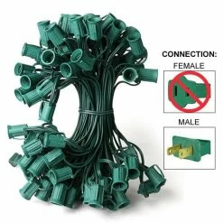 The Christmas Palace CHRISTMAS LIGHTS 100 FT C9 GREEN WIRE 12" SPACING E17 BASE