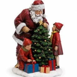 The Christmas Palace 15" SANTA & CHILDREN AROUND THE TREE Santas