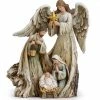 The Christmas Palace Nativity & Stables 10" ANGEL WITH HOLY FAMILY NATIVITY