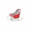 The Christmas Palace Sleighs & Ladders 4" RED & SILVER SNOWFLAKE SLEIGH SET OF 2