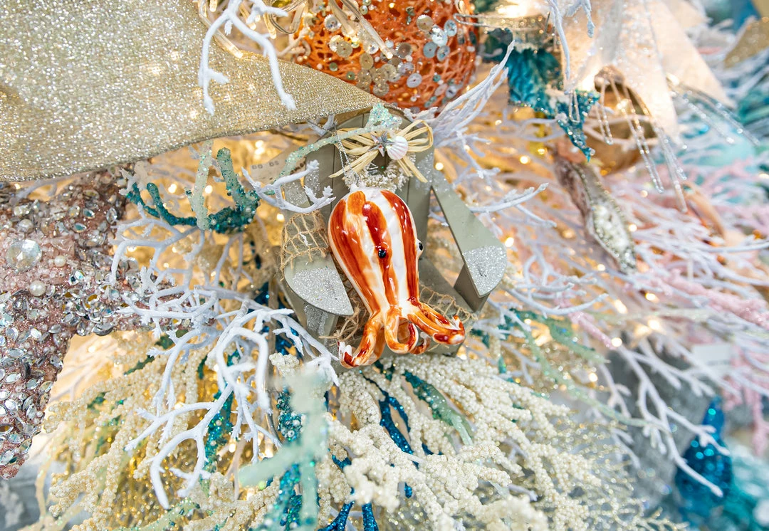 Budget π― The β Christmas Palace 4" ORANGE & WHITE OCTOPUS ORNAMENT SET OF 4 𧨠2 The Christmas Palace 4" ORANGE & WHITE OCTOPUS ORNAMENT SET OF 4