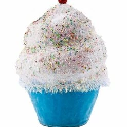 The Christmas Palace All About The Blues 5" BLUE CUPCAKE WITH SPRINKLES SET OF 4