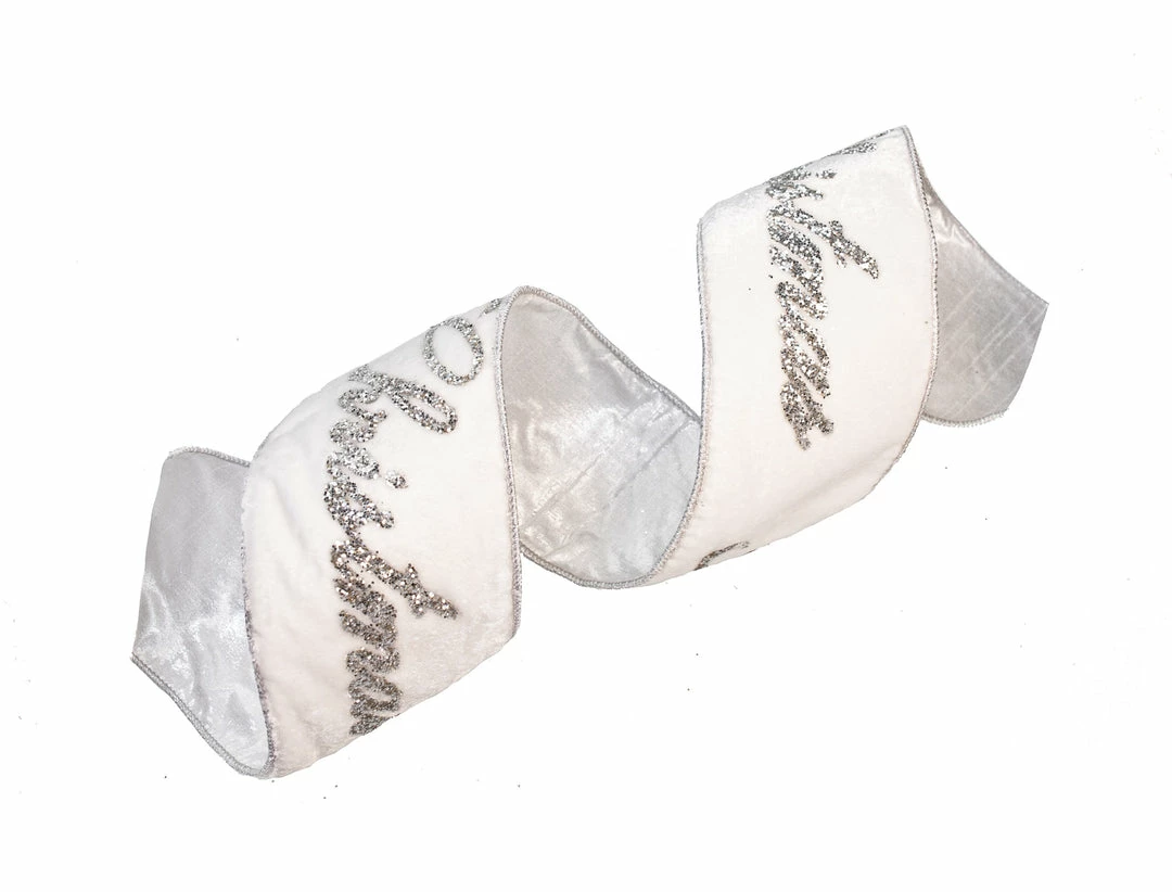 Best reviews of β€οΈ The π Christmas Palace Ribbon & Bows 4" X 5YD WHITE VELVET MERRY π Christmas RIBBON π₯ 1 The Christmas Palace Ribbon & Bows 4" X 5YD WHITE VELVET MERRY CHRISTMAS RIBBON