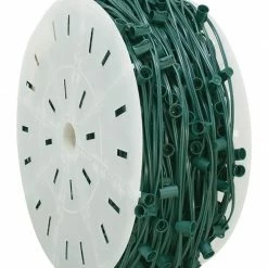 The Christmas Palace 1000 FT C9 ROLL GREEN WIRE 6" SPACING E17 BASE